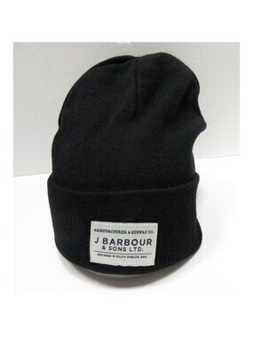 Barbour Hat Cap One Size Nautic Beanie Wool Blend Knit Cuffed NEW